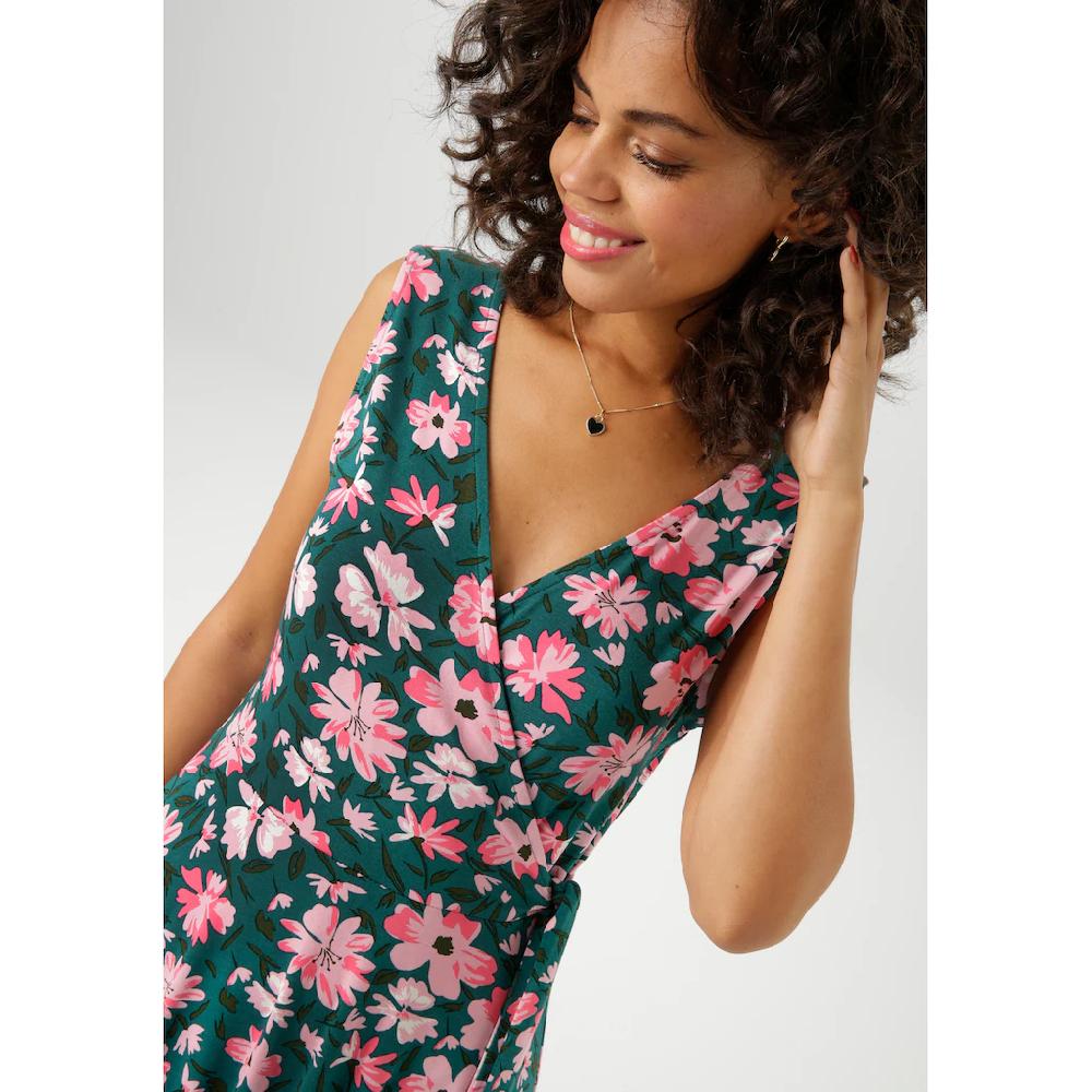 Aniston CASUAL Sommerkleid mit malerischen Blumendruck - jedes Teil ein Unikat - NEUE KOLLEKTION Online Outlet