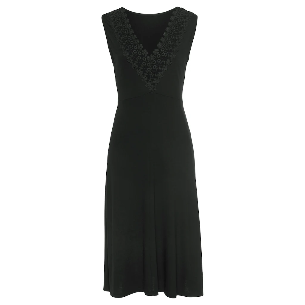 LASCANA Jerseykleid mit Spitzeneinsatz im Rücken ärmellos elegant casual Räumungsverkauf