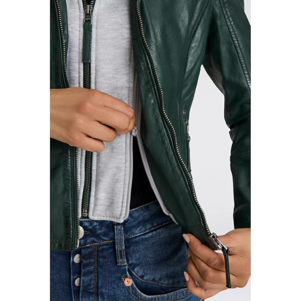Mauritius Lederjacke »Nola LEGV« mit Kapuze mit abnehmbarer Jersey-Kapuze Kauf eins, bekomm eins gratis