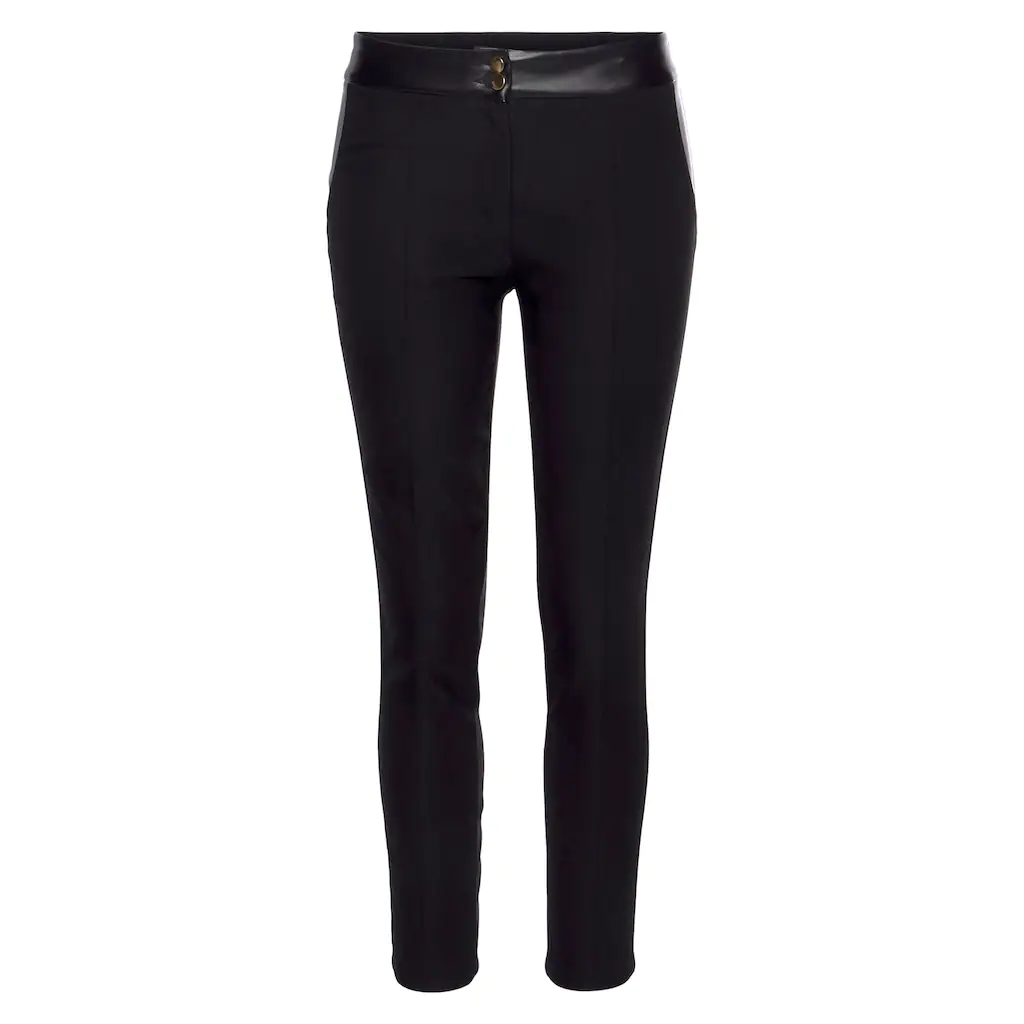 LASCANA Stretch-Hose mit Einsätzen aus Lederimitat elegante Jerseyhose casual-chic Kostenlose Rückgabe