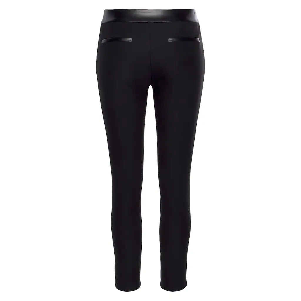 LASCANA Stretch-Hose mit Einsätzen aus Lederimitat elegante Jerseyhose casual-chic Kostenlose Rückgabe