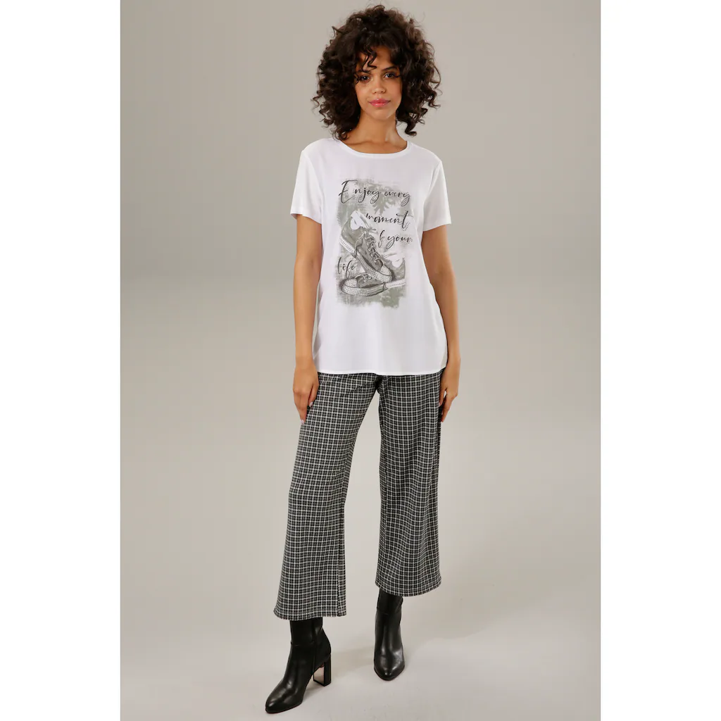 Aniston CASUAL Shirtbluse mit Glitzersteinchen verzierter Frontdruck Discount Store für neue Produkte
