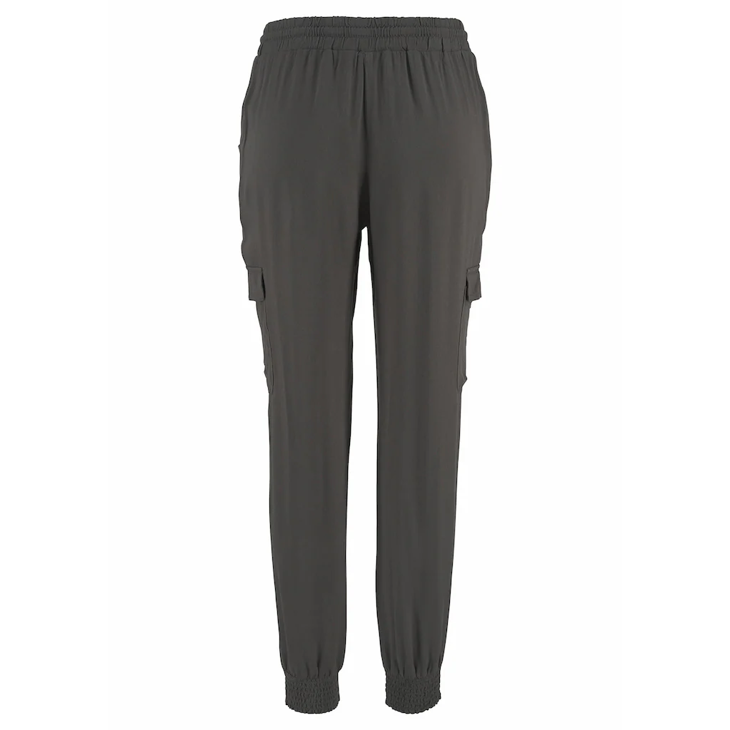 LASCANA Schlupfhose aus gewebter Viskose mit Taschen Stoffhose Cargohose Black Friday Preise