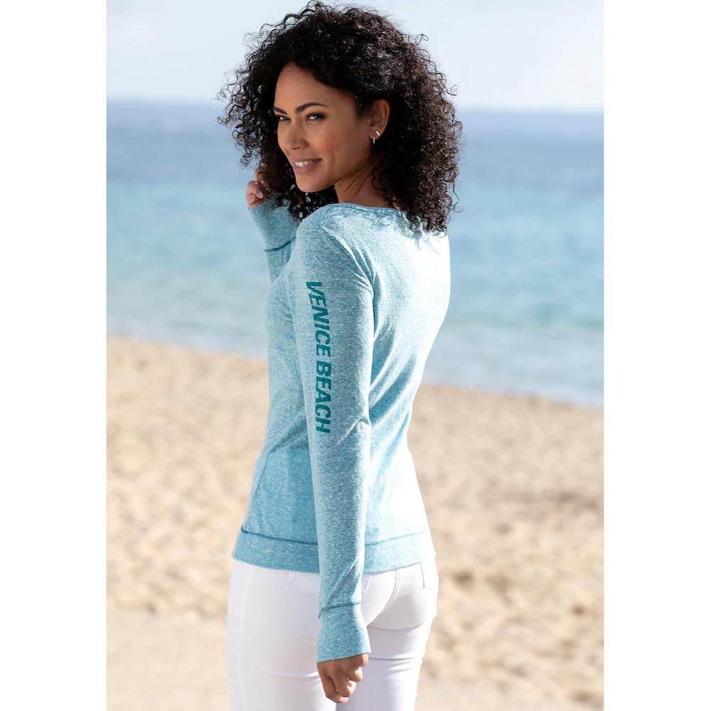 Venice Beach Langarmshirt mit sportlichem Logoprint sportlich-casual Fabrikverkauf