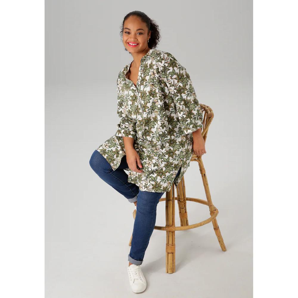 Aniston PLUS Longbluse mit farbharmonischen Blumen bedruckt - NEUE KOLLEKTION Fabrikpreis