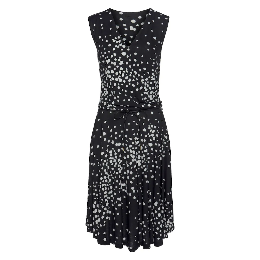 Vivance Jerseykleid (mit Bindegürtel) mit Punktedruck und V-Ausschnitt elegantes Sommerkleid Sonderangebot