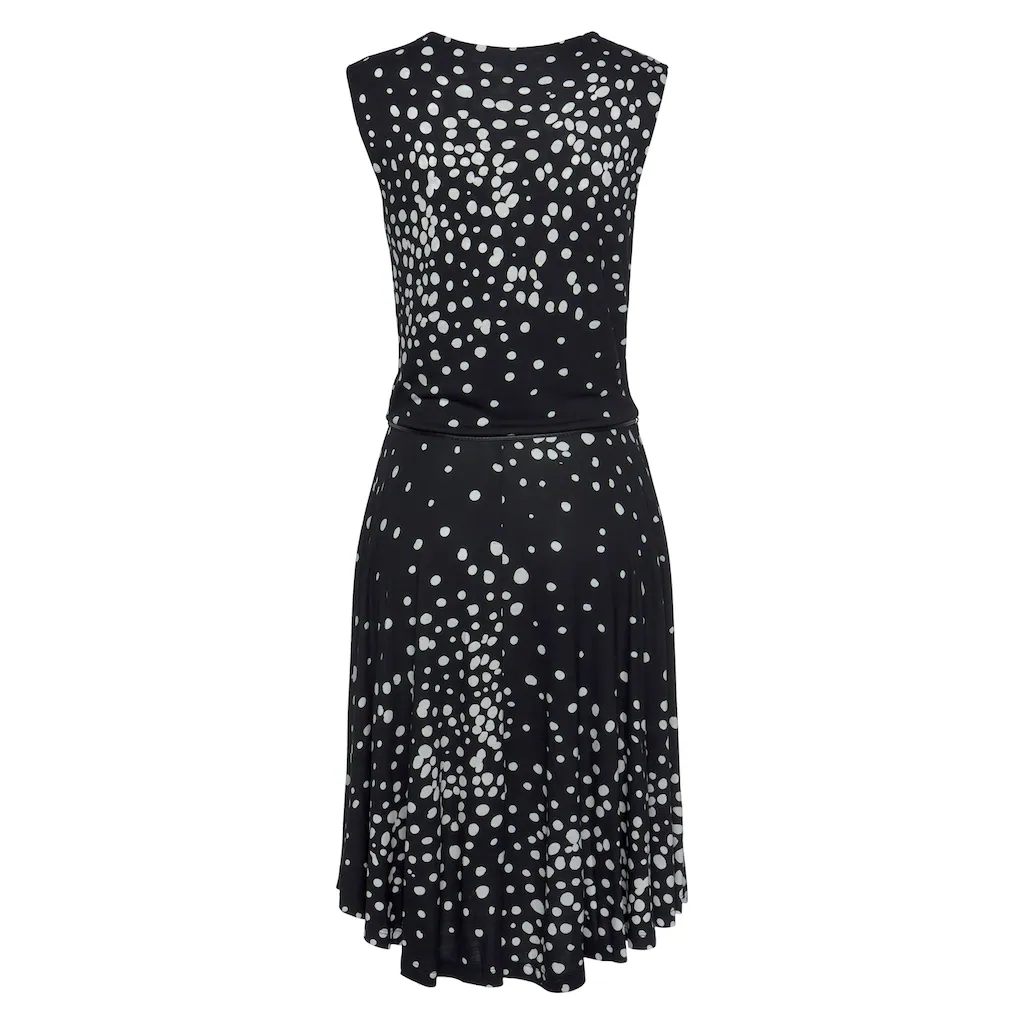 Vivance Jerseykleid (mit Bindegürtel) mit Punktedruck und V-Ausschnitt elegantes Sommerkleid Sonderangebot