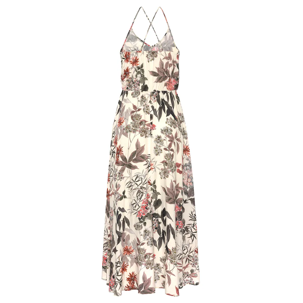 LASCANA Maxikleid mit Blumenprint leichtes Sommerkleid im Vokuhila-Stil Strandkleid Günstig kaufen