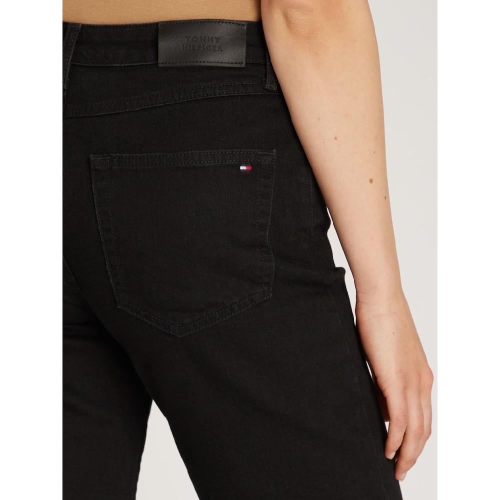 Tommy Hilfiger Straight-Jeans »CLASSIC STRAIGHT RW ECRU« mit Logo-Badge in Knöchellänge Großer Ausverkauf