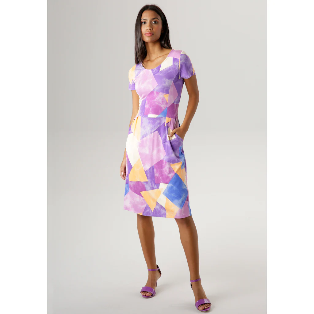 Aniston SELECTED Sommerkleid mit farbenfrohem Druck und praktischen Taschen Preisnachlass