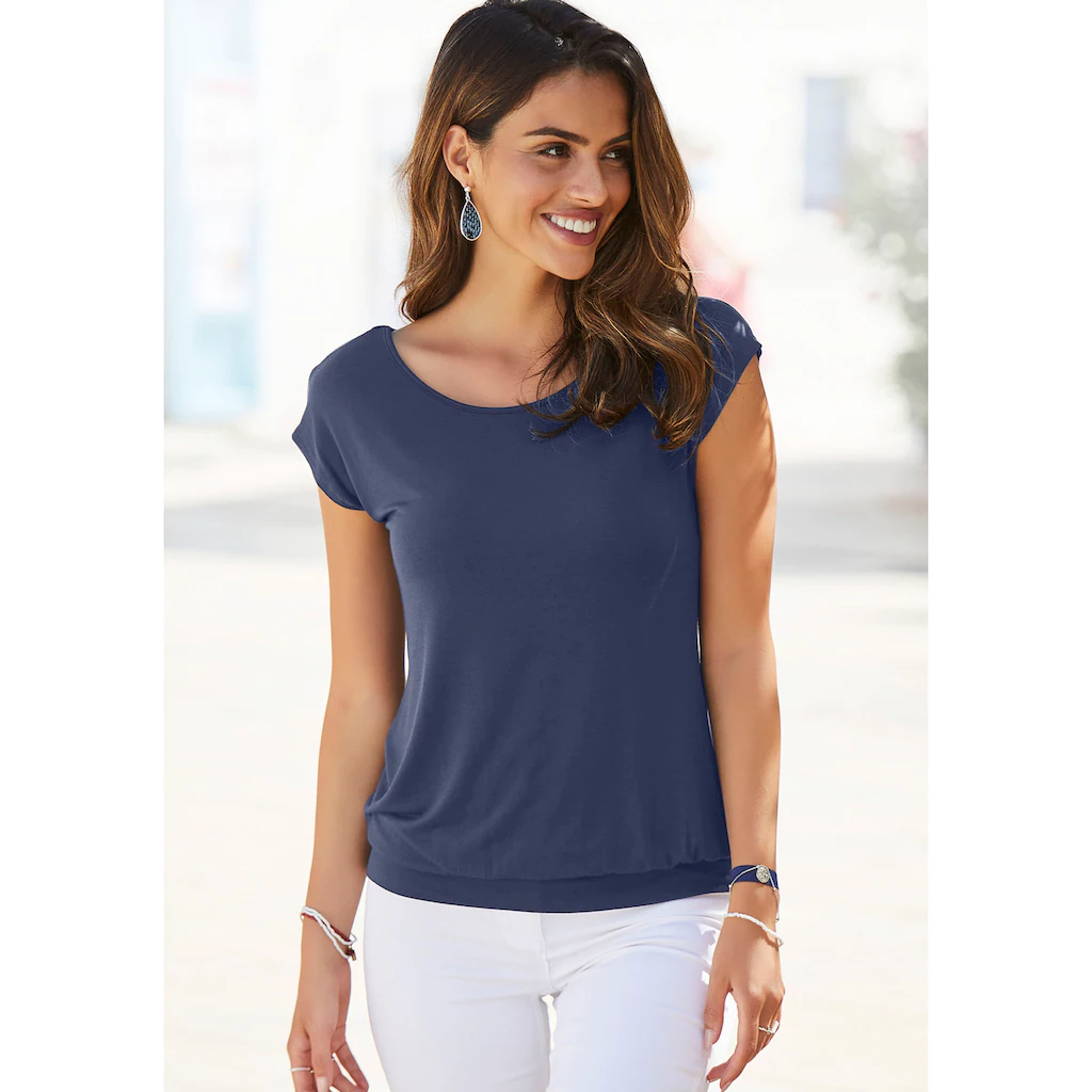 LASCANA Longshirt »mit breitem Bund« aus weichem Viskose-Stretch