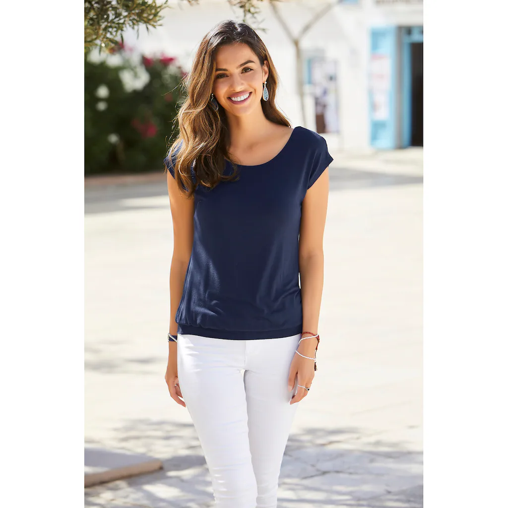 LASCANA Longshirt »mit breitem Bund« aus weichem Viskose-Stretch Weihnachtsangebot