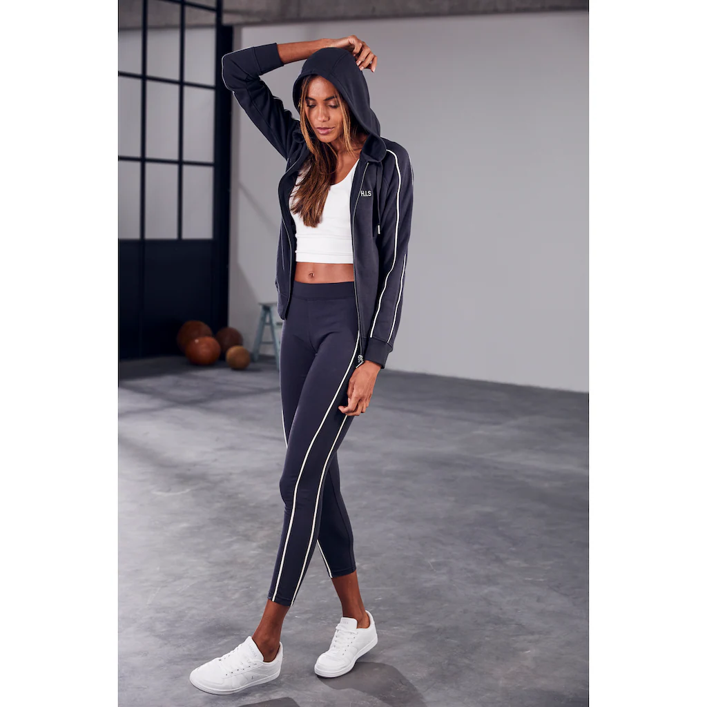 H.I.S Kapuzensweatjacke mit Piping an den Ärmeln Loungeanzug Vatertagsangebot