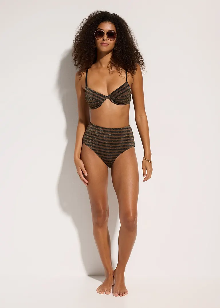 bonprix Glitzernder Bügel Bikini im Streifen Design - Damen Exklusivangebot