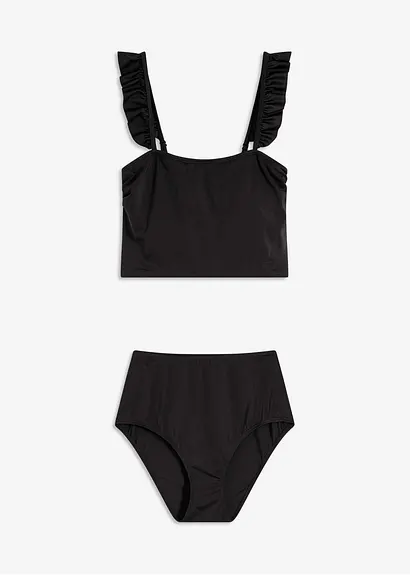 bonprix Modischer Bikini aus dezent glänzendem Material - anthrazit