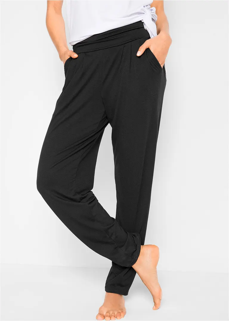 bonprix Locker fallende Wellness-Hose mit Viskose - schwarz Fabrikladen