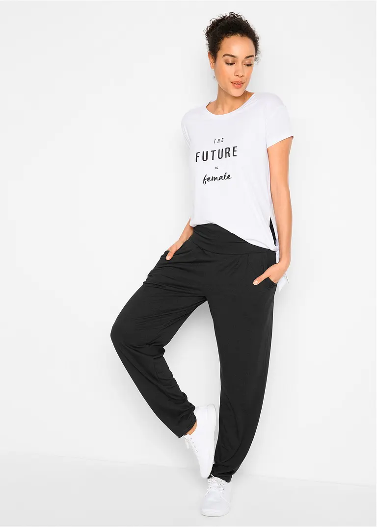bonprix Locker fallende Wellness-Hose mit Viskose - schwarz Fabrikladen