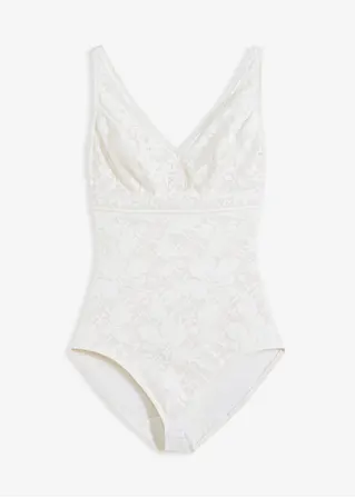 bonprix Shape Body mit edler Spitze - weiß - Damen