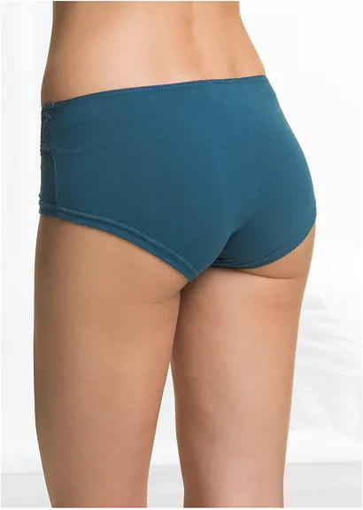 bonprix Hübsche Panty mit Spitzendetail - schwarz + blaupetrol 50% Rabatt für begrenzte Zeit