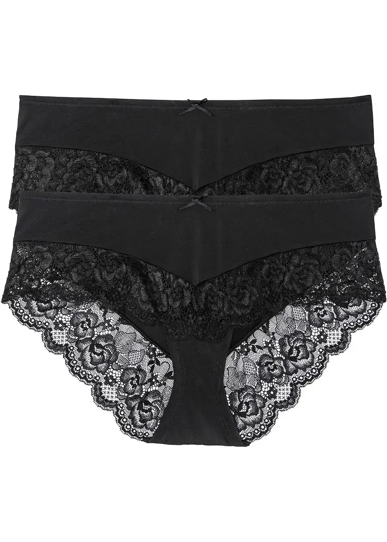bonprix Bestehend aus einer Panty mit schlichter Hinterhose und einer mit einem edlem Spitzenband hinten