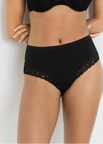 bonprix Bequemer Maxilsip mit schöner Spitze - schwarz - Damen Cyber Monday