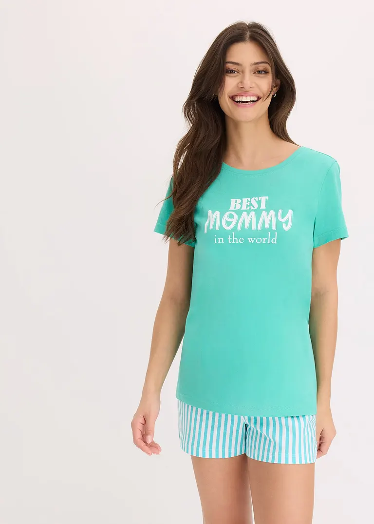 bonprix Gemütlicher Shorty mit süßem Familien-Druck - Damen Weihnachtsangebot
