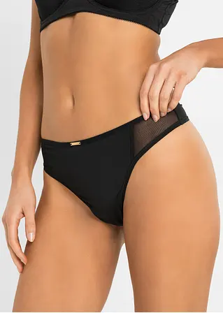 bonprix Mikrofaser String mit Feel-Comfort-Effekt - schwarz Top Angebot