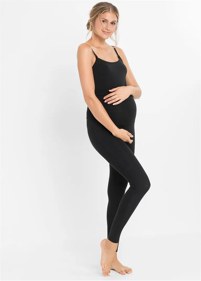 bonprix Bequeme Schwangerschaftsleggings aus Jersey - schwarz Blitzangebot