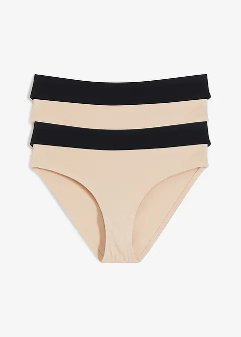 bonprix Anschmiegsamer Slip aus Bio-Baumwolle - kreidebeige+schwarz Super Sparpreis