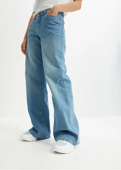 bonprix Wide Leg Jeans mit 5-Pocket-Style - blau petite Kostenlose Rückgabe