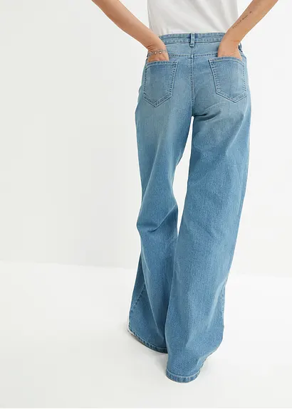 bonprix Wide Leg Jeans mit 5-Pocket-Style - blau petite Kostenlose Rückgabe