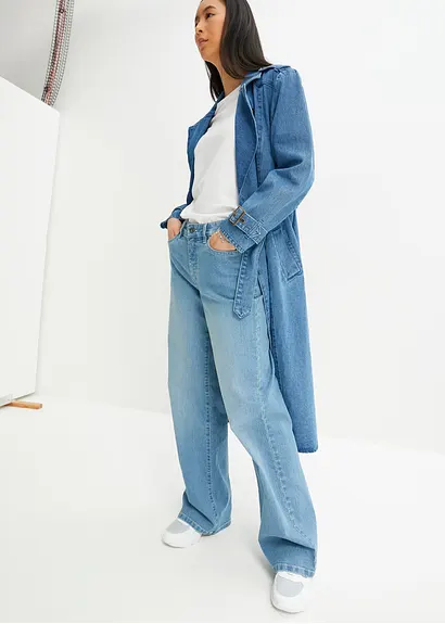 bonprix Wide Leg Jeans mit 5-Pocket-Style - blau petite Kostenlose Rückgabe