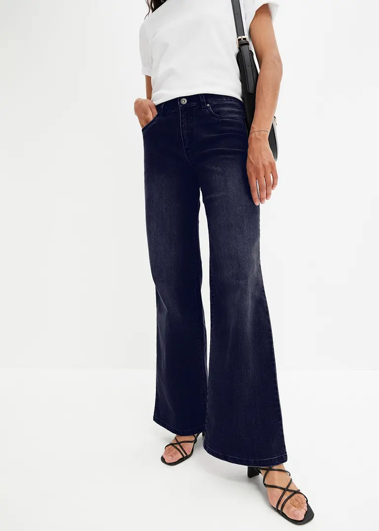 bonprix Wide Leg Jeans mit 5-Pocket-Style - blau petite Begrenzte Freigabe