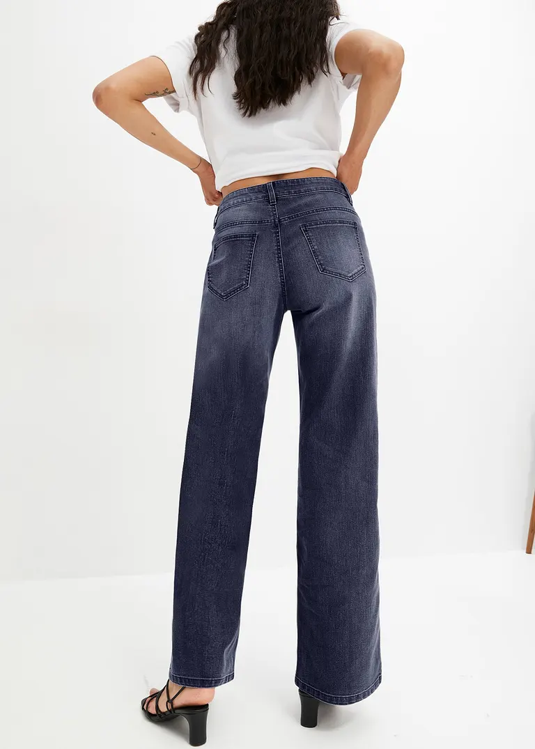 bonprix Wide Leg Jeans mit 5-Pocket-Style - blau petite Begrenzte Freigabe