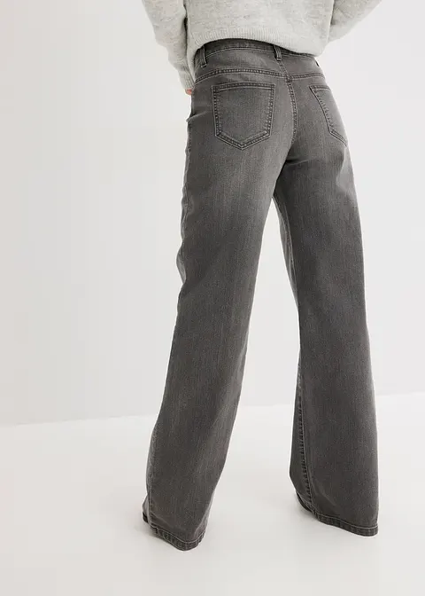 bonprix Wide Leg Jeans mit 5-Pocket-Style - grau regular Neueste Stile
