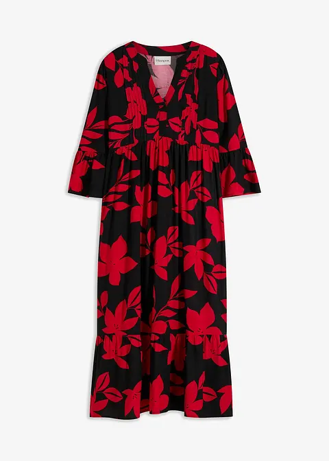 bonprix Geblümtes Maxikleid mit V-Ausschnitt aus nachhaltiger Viskose
