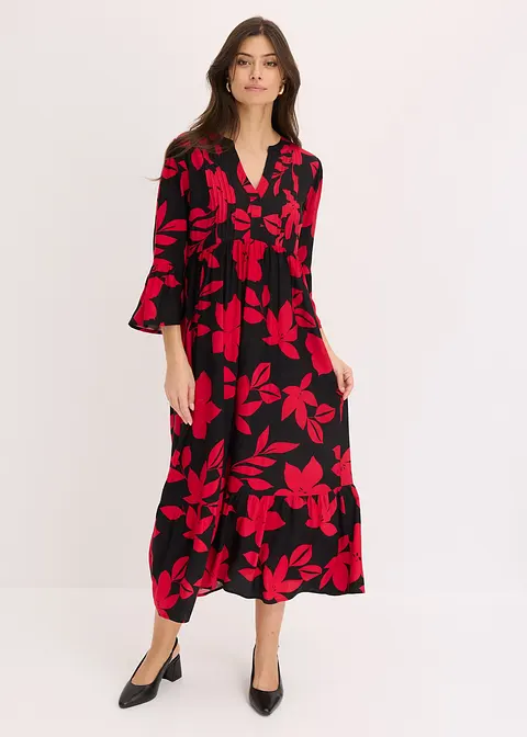 bonprix Geblümtes Maxikleid mit V-Ausschnitt aus nachhaltiger Viskose Letzter Tag