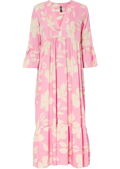 bonprix Geblümtes Maxikleid mit V-Ausschnitt aus nachhaltiger Viskose Bis zu 50% Rabatt