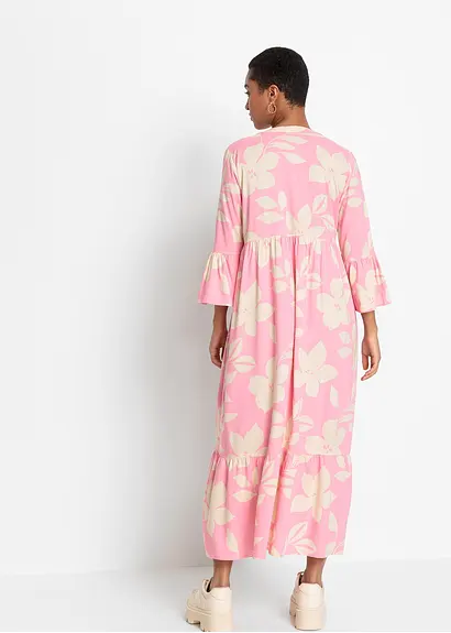 bonprix Geblümtes Maxikleid mit V-Ausschnitt aus nachhaltiger Viskose Bis zu 50% Rabatt
