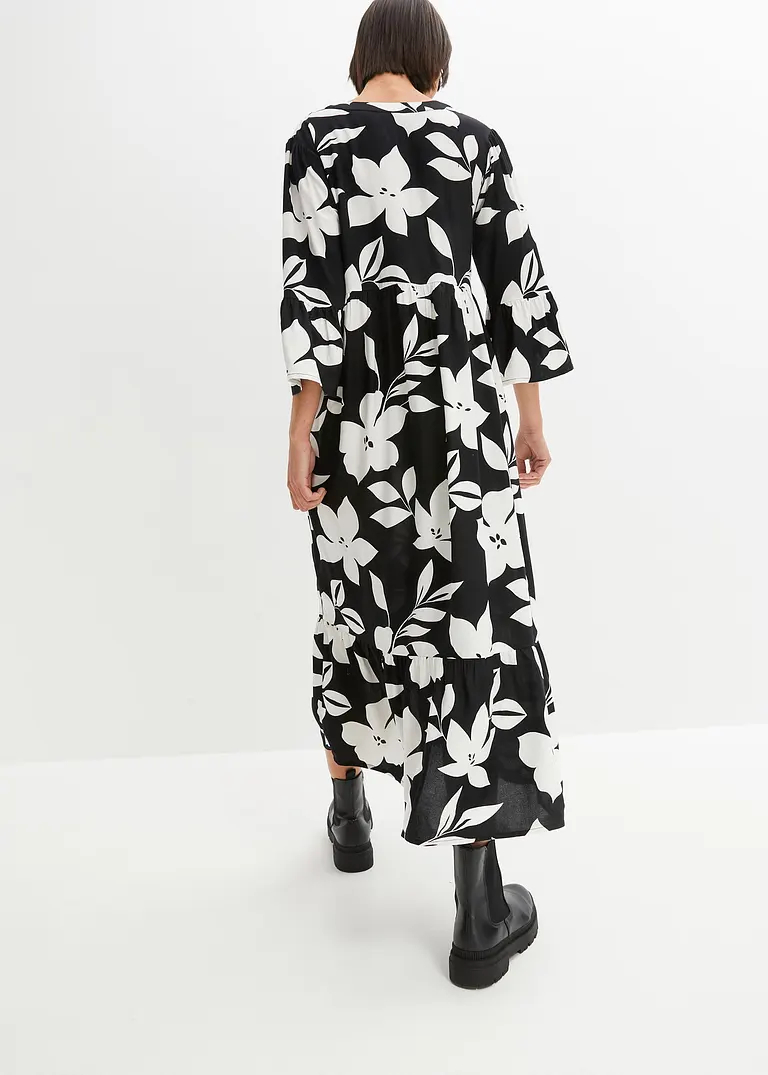 bonprix Geblümtes Maxikleid mit V-Ausschnitt aus nachhaltiger Viskose Bis zu 60% Rabatt