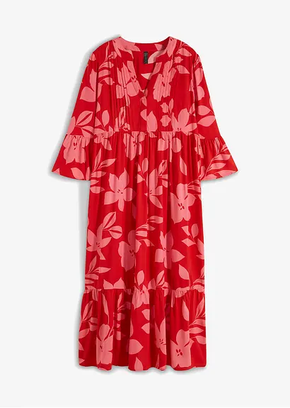 bonprix Geblümtes Maxikleid mit V-Ausschnitt aus nachhaltiger Viskose Bis zu 65% Rabatt