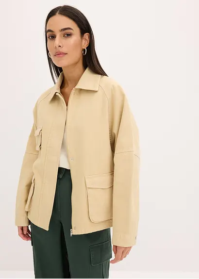 bonprix Lässige Utility Jacke mit Taschen - beige - Damen Nur für heute