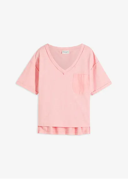 bonprix Trendiges Oversized T-Shirt mit V-Ausschnitt und aufgesetzter Tasche Vierteljährliche Förderung
