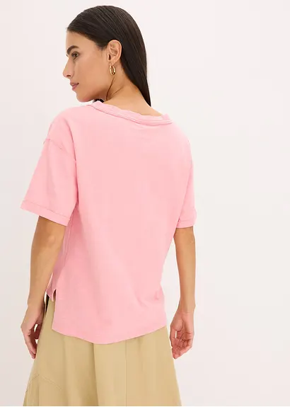 bonprix Trendiges Oversized T-Shirt mit V-Ausschnitt und aufgesetzter Tasche Vierteljährliche Förderung