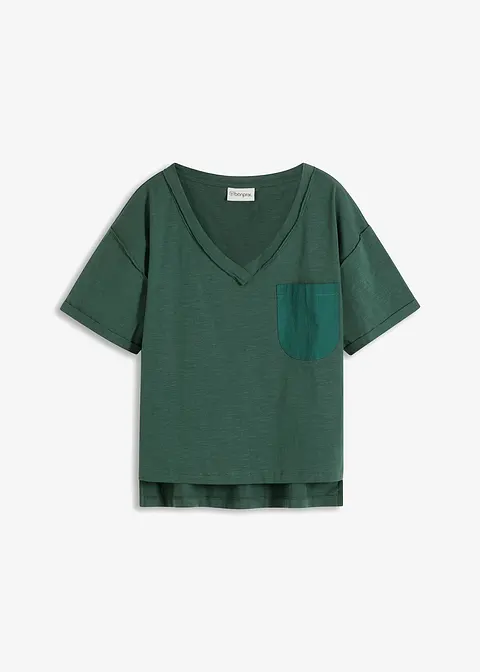 bonprix Trendiges Oversized T-Shirt mit V-Ausschnitt und aufgesetzter Tasche Bis zu 55% Rabatt