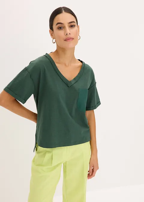 bonprix Trendiges Oversized T-Shirt mit V-Ausschnitt und aufgesetzter Tasche Bis zu 55% Rabatt