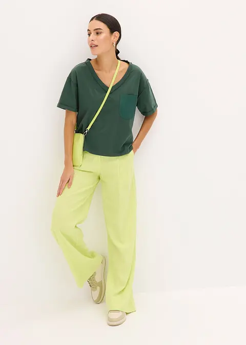 bonprix Trendiges Oversized T-Shirt mit V-Ausschnitt und aufgesetzter Tasche Bis zu 55% Rabatt