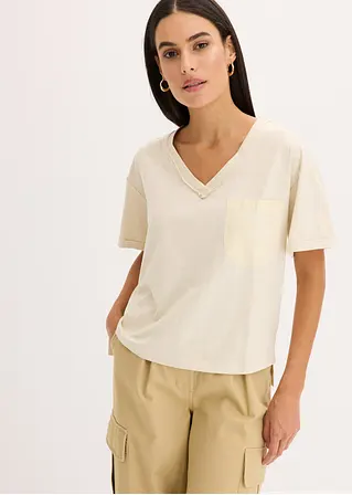 bonprix Trendiges Oversized T-Shirt mit V-Ausschnitt und aufgesetzter Tasche Discount Store für neue Produkte