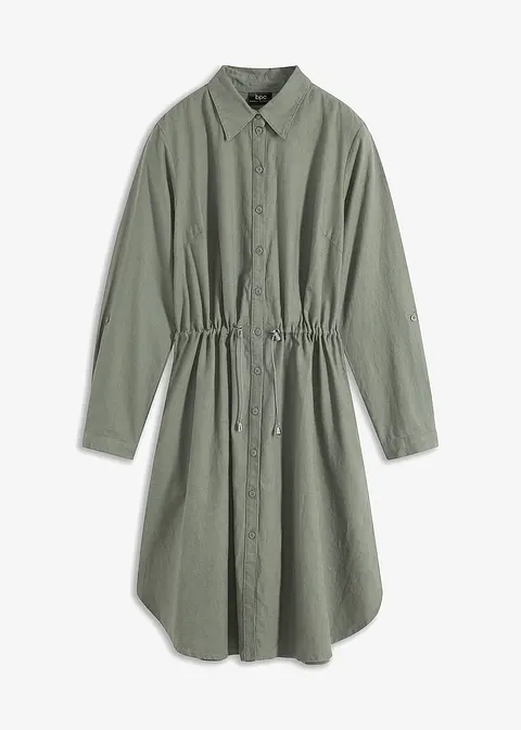 bonprix Modisches Kleid mit Taschen und Gummizug in der Taille knieumspielend