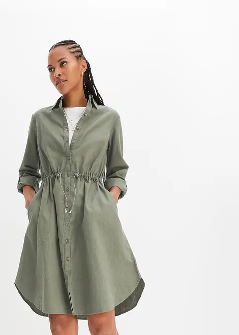 bonprix Modisches Kleid mit Taschen und Gummizug in der Taille knieumspielend Riesige Rabatte
